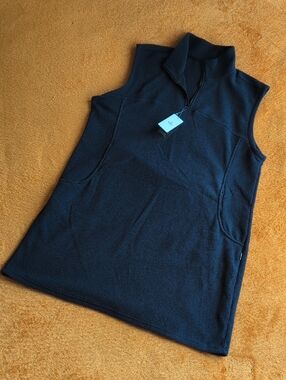 Baleaf Navy Blue Fleece Sleeveless Quarter-Zip Tunic